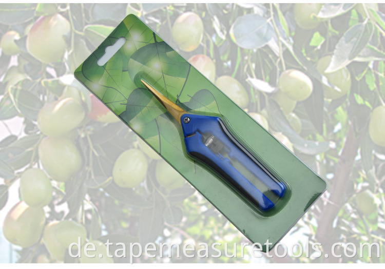 Direktverkauf der Fabrik von Edelstahl-Ellbogen-Gartenscherenmesser vergoldete Titanfeder-Sicherheitsverriegelungsschere